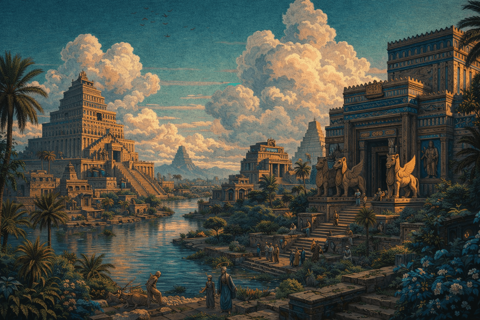 Ancient Sumerian cityscape